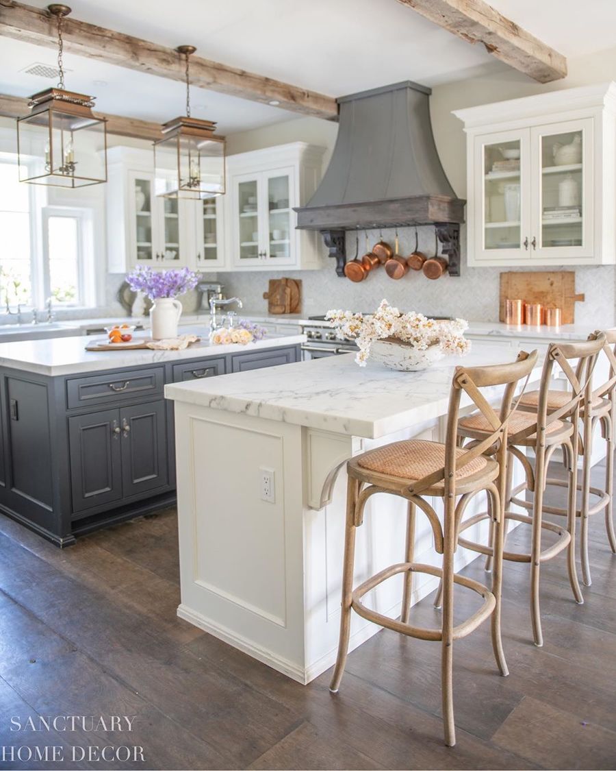 French Country Counter Chairs via @sanctuaryhomedecor