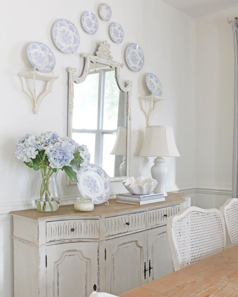 French Country Vignette Dining Room Hutch via @Tuftandtrim