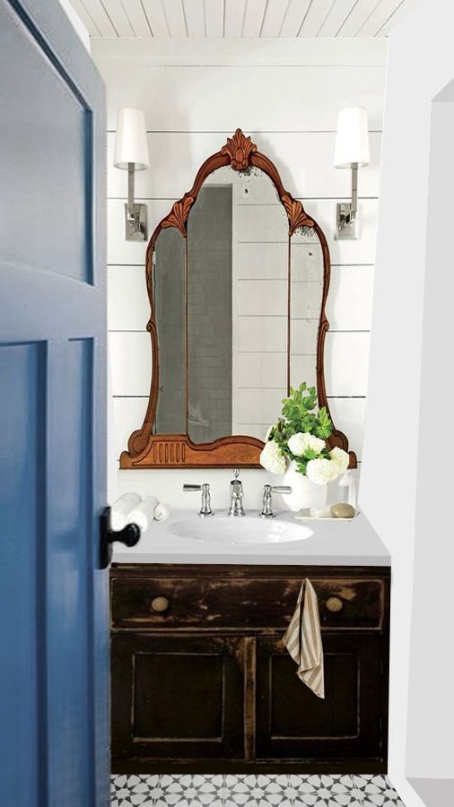 vintage bathroom mirror