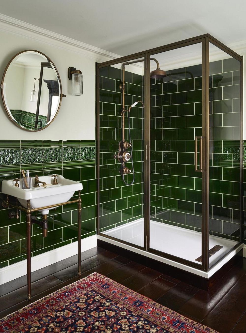 Vintage bathroom ideas Green Subway Tiles @drummonds_bathrooms