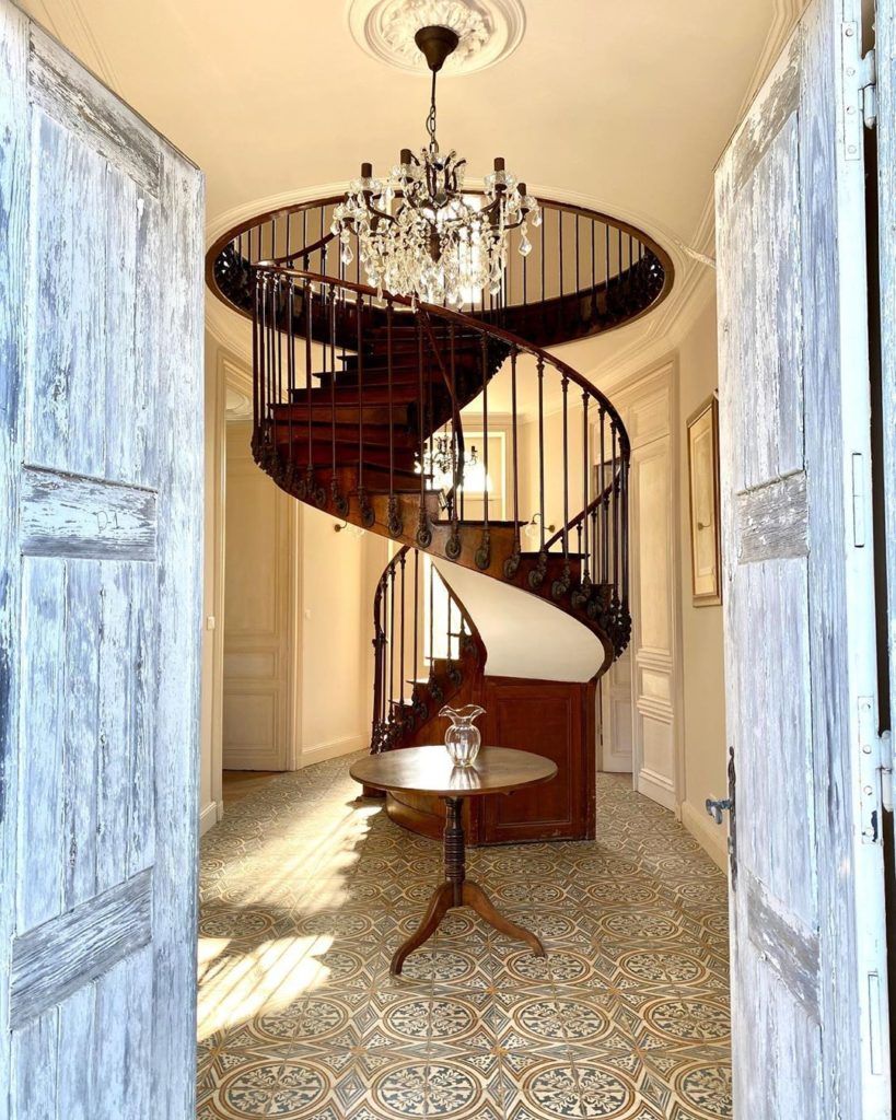 French spiral staircase country home via @restore_the_chateau