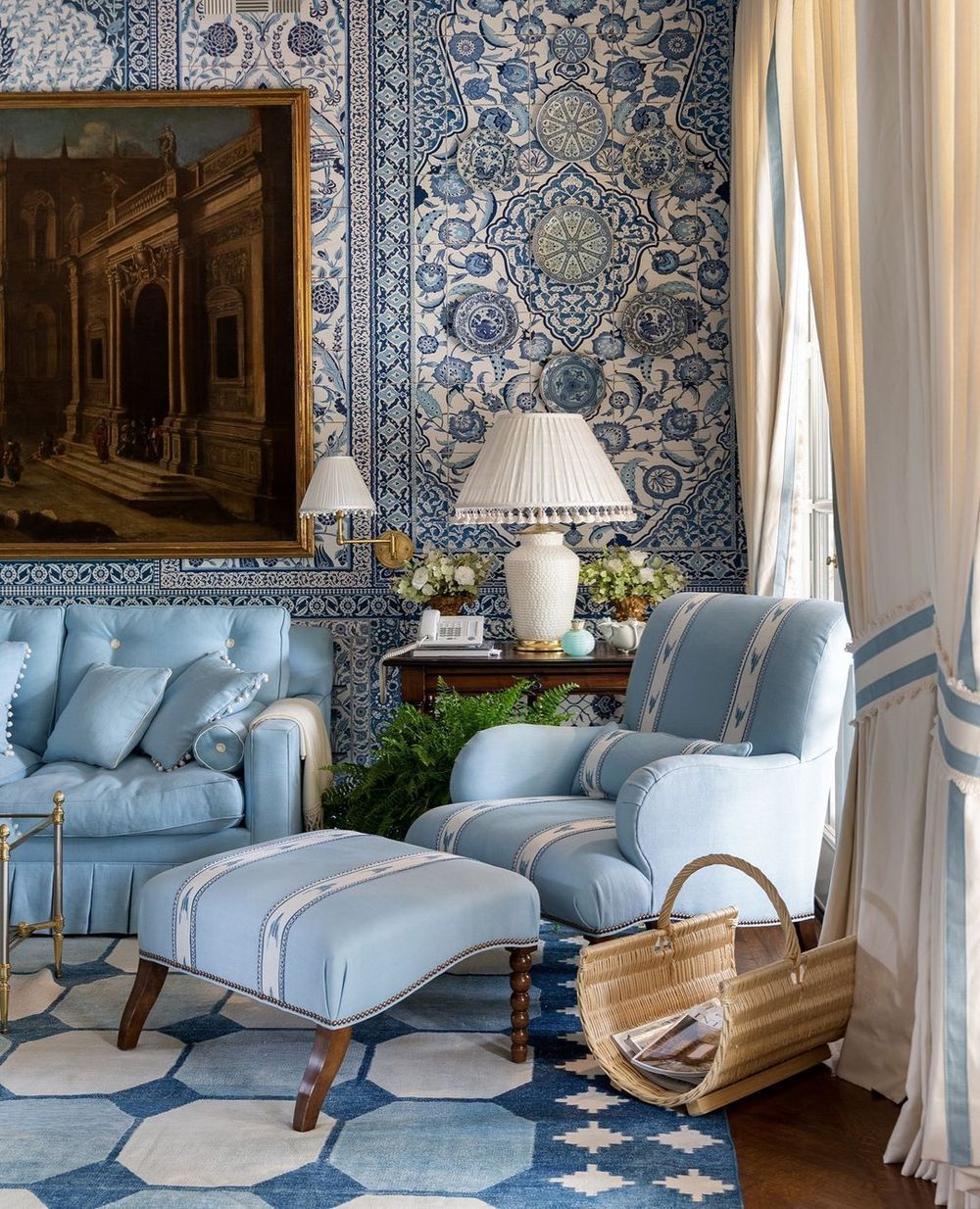 Neo-Traditional Living Room Monochrome Blue @markdsikes