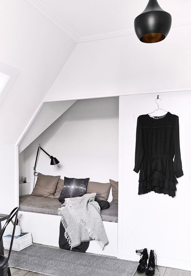 Scandinavian Reading Nook Closet Nook via Bo Bedre