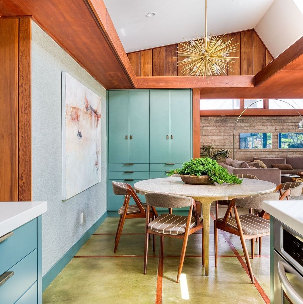 mid century modern dining nook