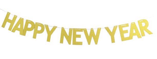 Gold 'Happy New Year' Banner