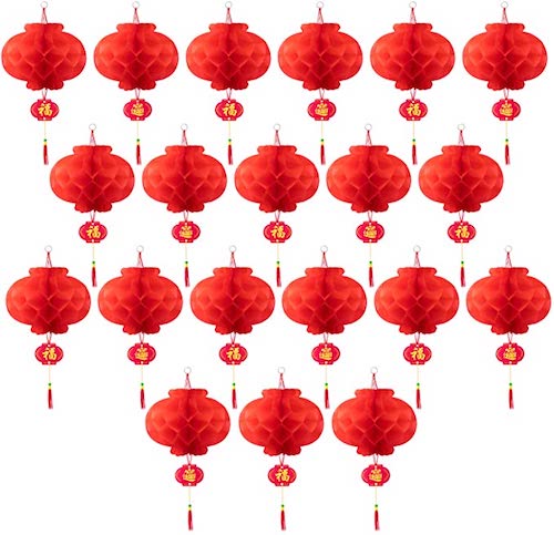 Chinese Red Paper Lanterns Festival Decorations