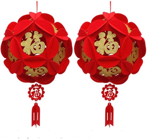 Hydrangea Palace Lantern 2PCS Chinese New Year Decorations