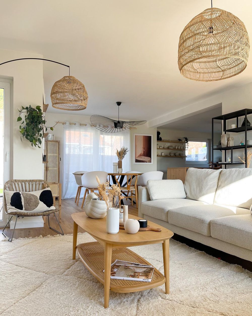 Beige Living Rooms Rattan Coffee Table via instadeco_laura