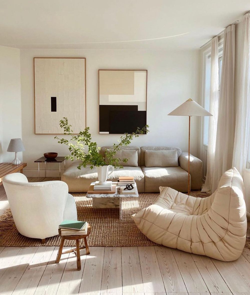Beige Living Rooms Togo chair via @polkenstudio