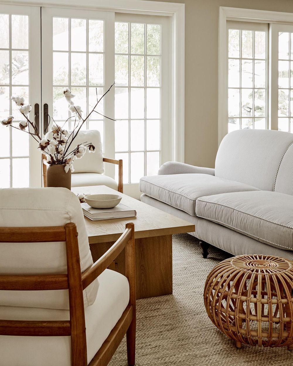 California Casual living room interior design decor rikkisnyder