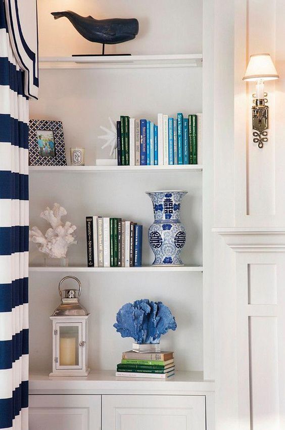 Coastal Shelving Decor Traditional Look