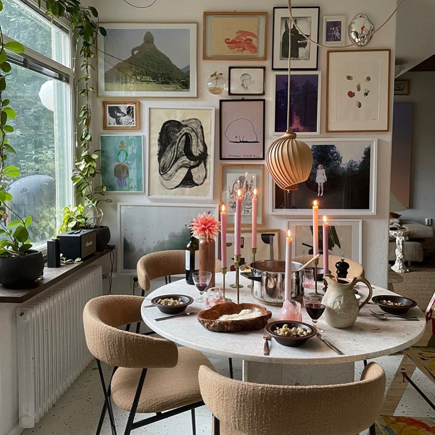 Gallery Wall ideas stunning photography breakfast nook via @ettrumtill