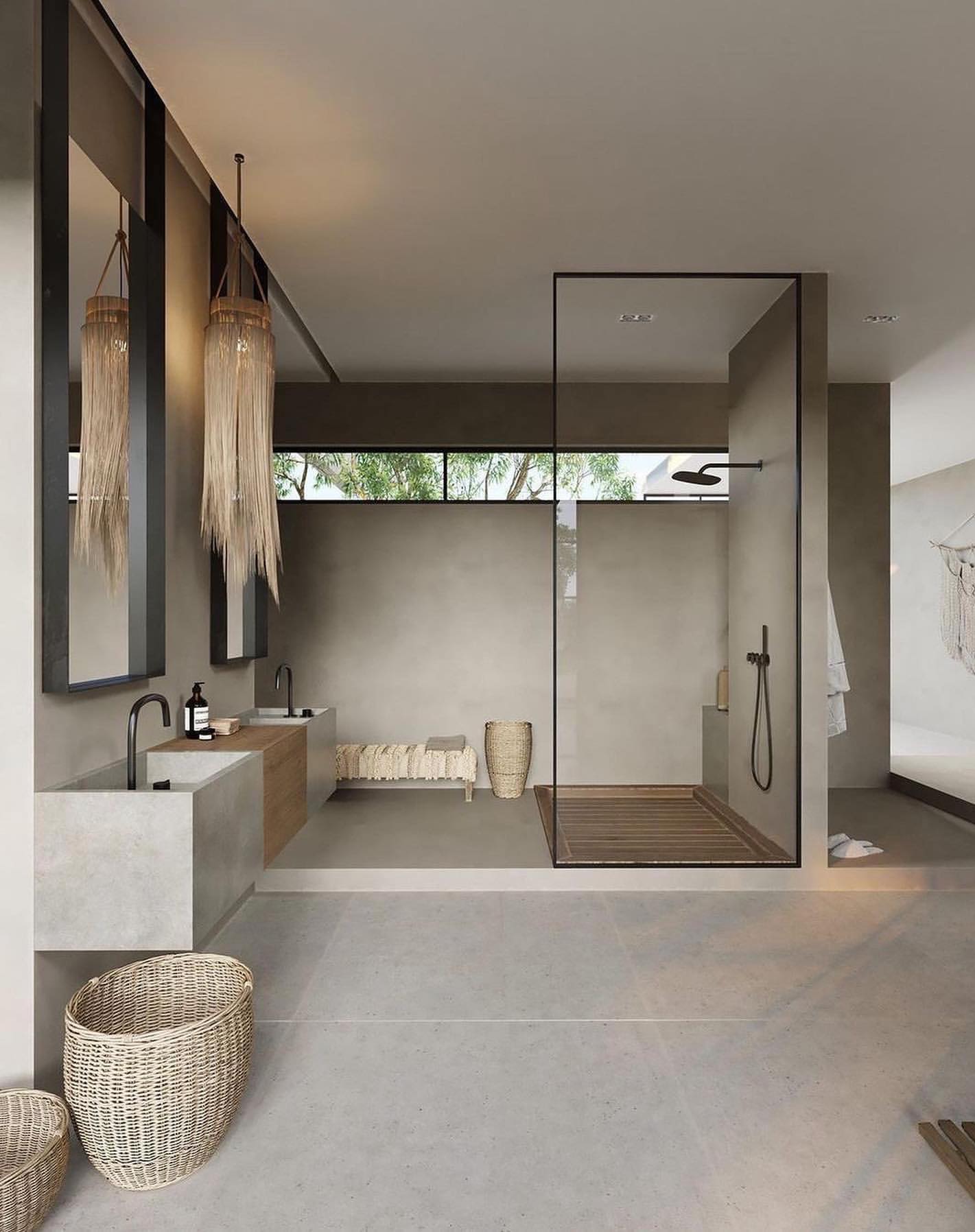 Japandi interior design bathroom @cocoonbathroom