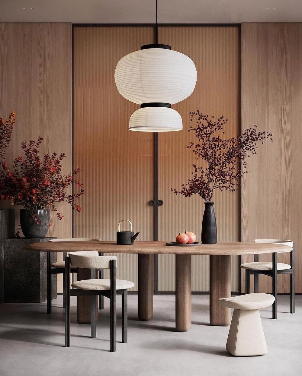 Japandi interior design dining room @kseniabortsova