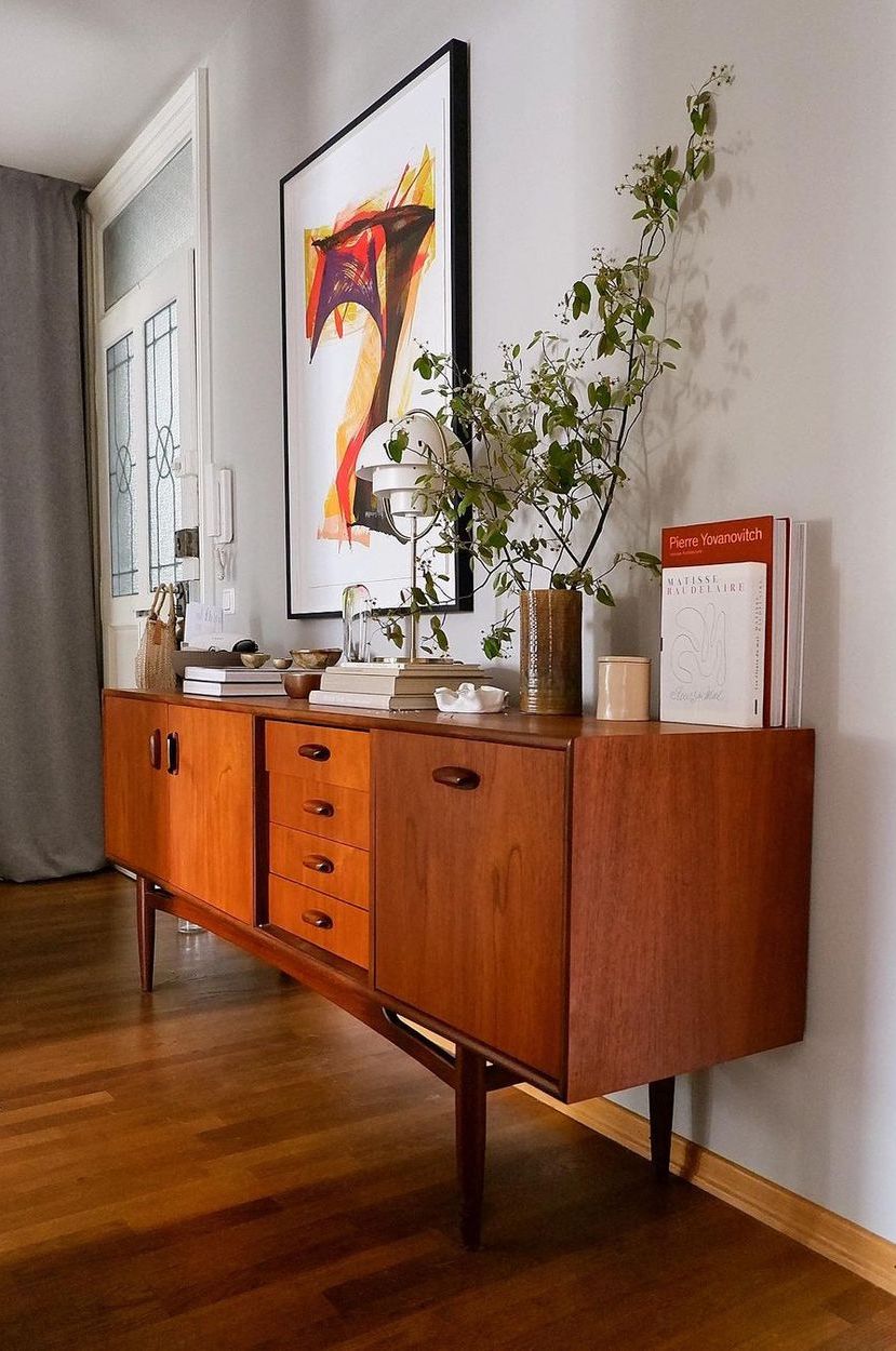 Mid-century Boho Decor sideboard via purbeck.stone