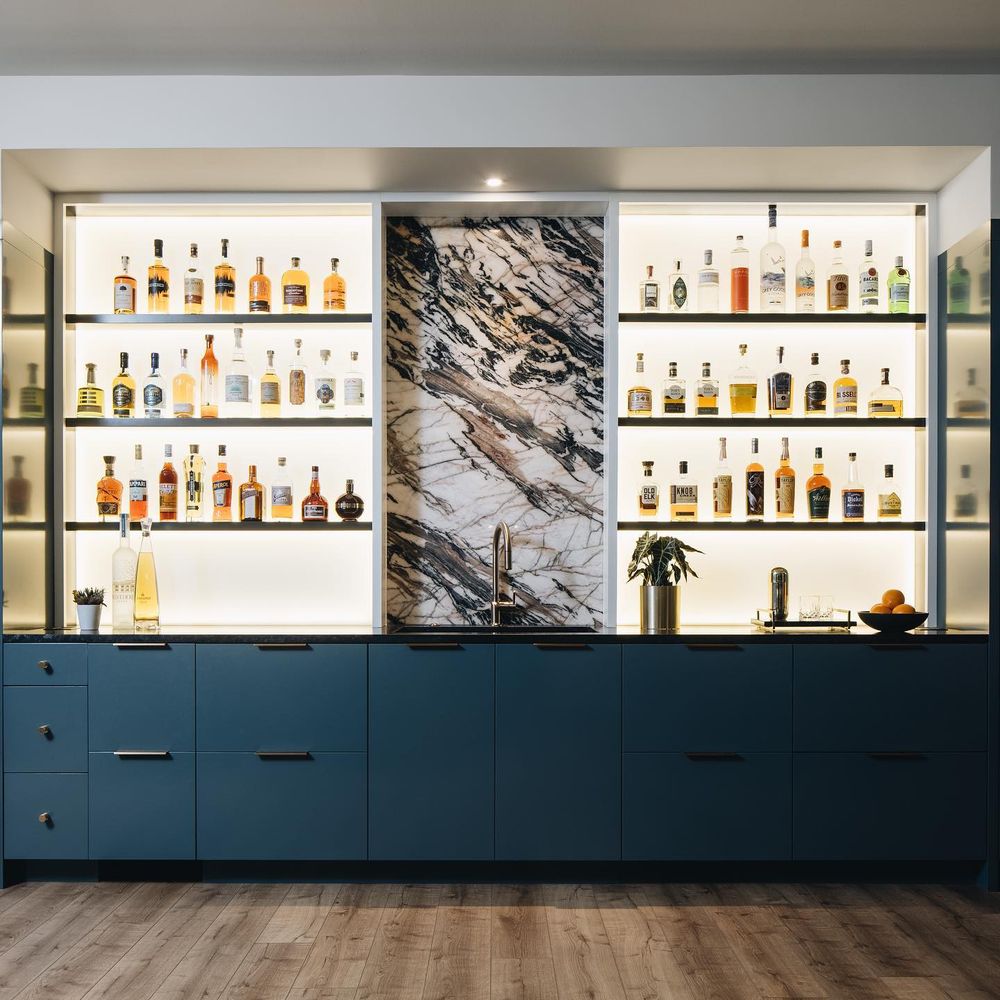 Basement ideas Modern Home bar amystormandco