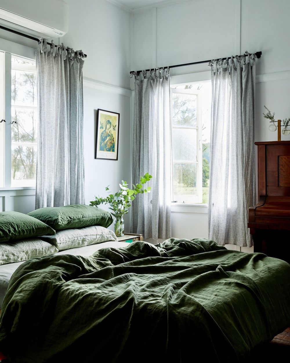 Green bedroom ideas olive green sage Amanda Callen