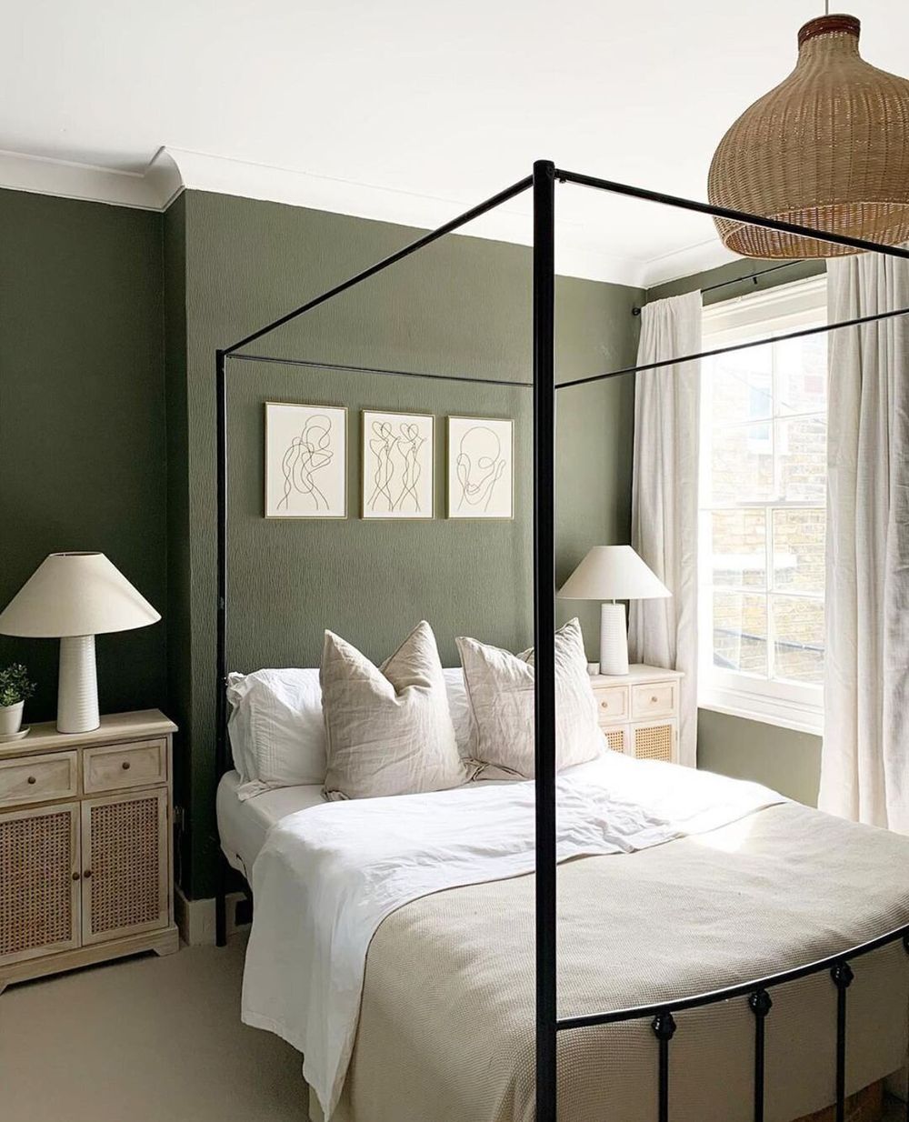Green bedroom ideas sage green @paintandpaperlibrary