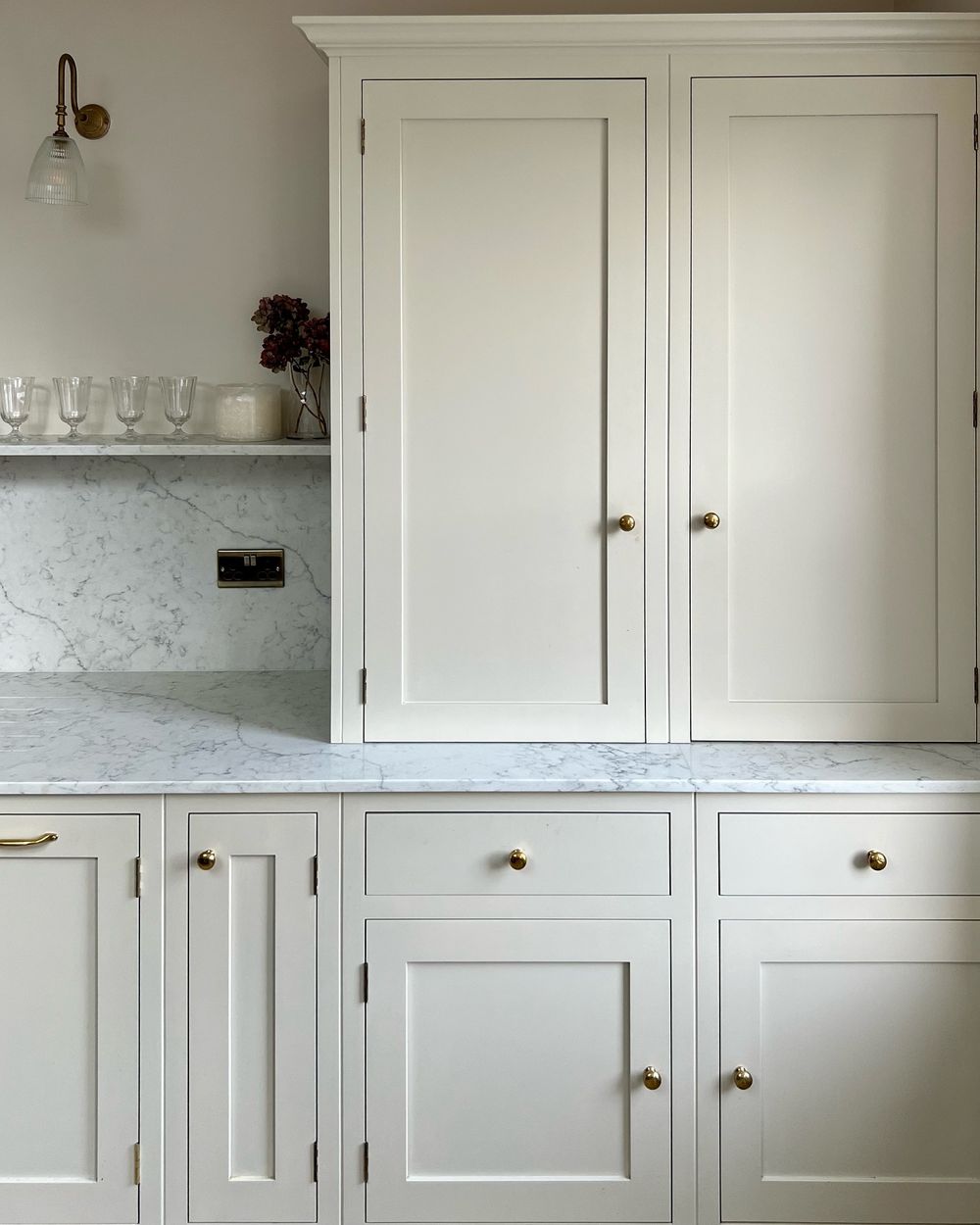 Marble kitchen countertops Cream cabinets thislondonedwardian