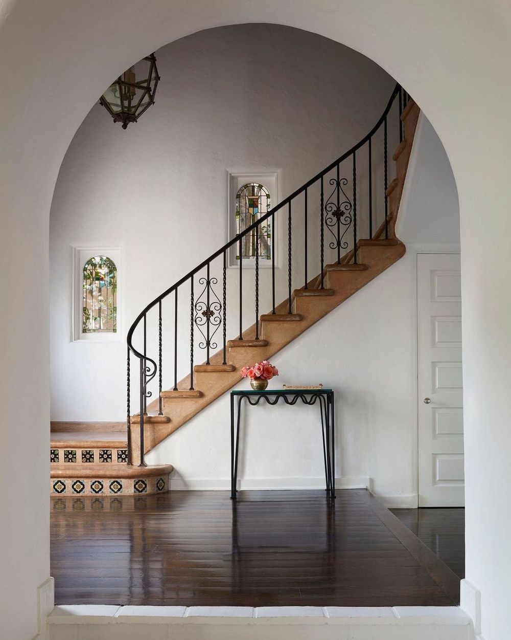 Spanish interior design wrought iron staircase rail design @billycotton