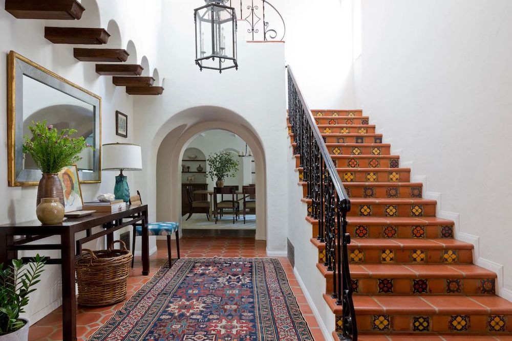Spanish style staircase Arched doorway via AD Katie Hodges