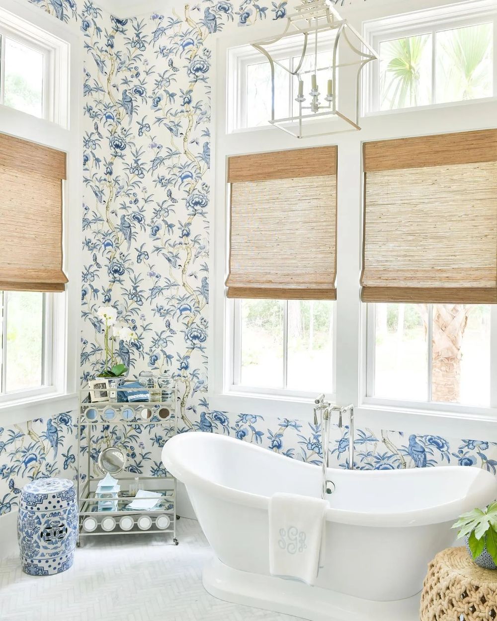 Coastal grandmother bathroom decor kellycarondesigns