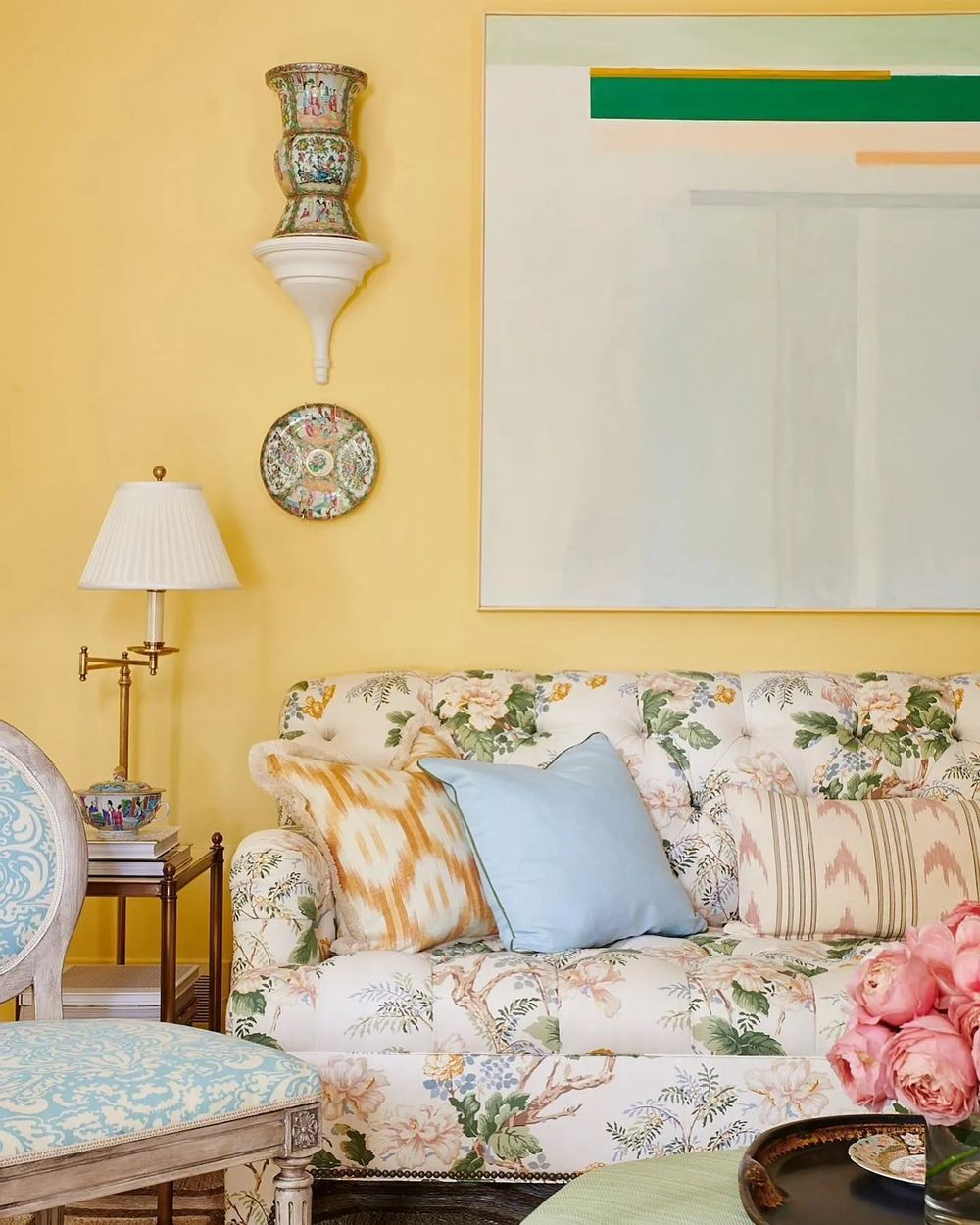 Coastal grandmother yellow walls markdsikes_interiors