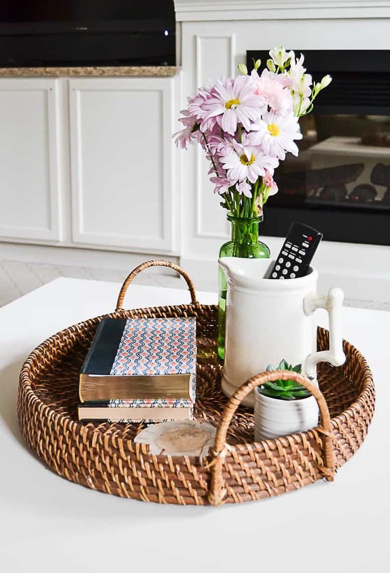 Coffee Table Tray organization via mycreativedays