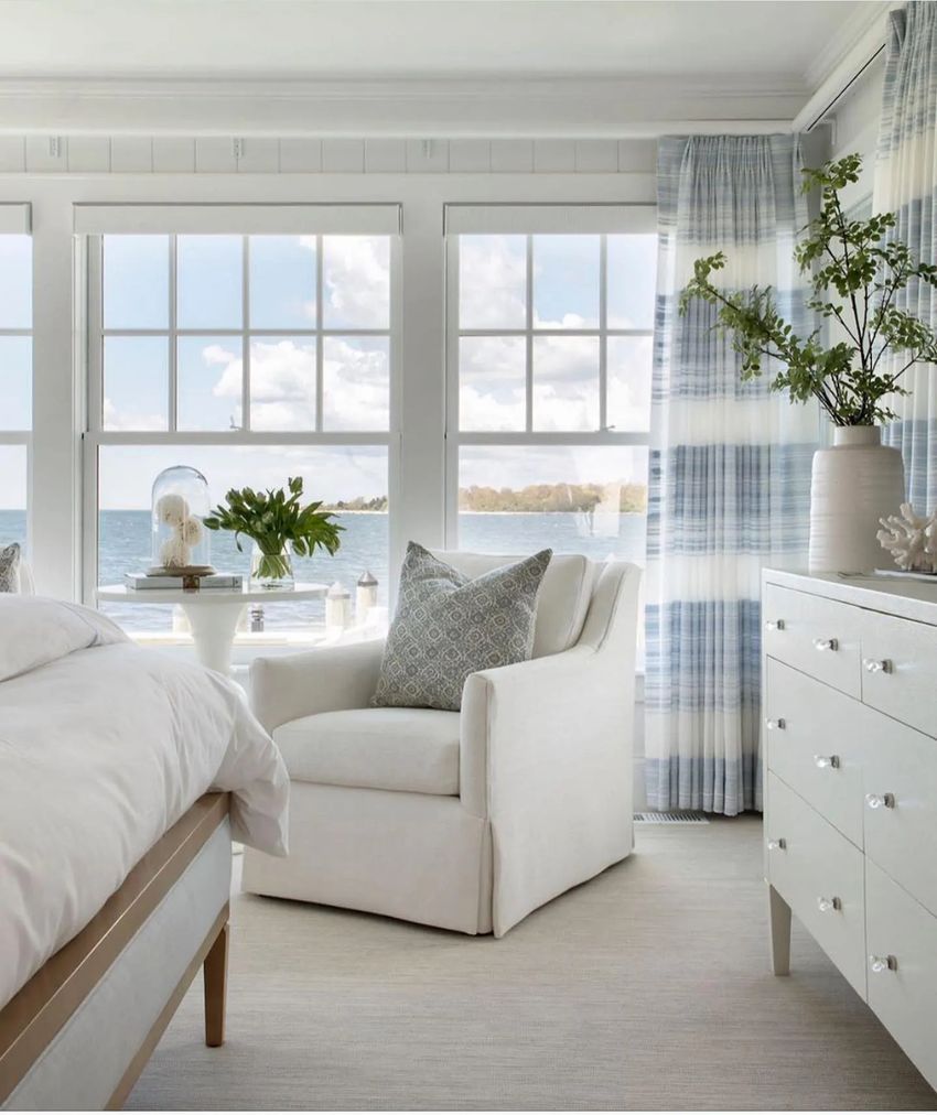 Beach bedroom ideas Big Windows Ocean View