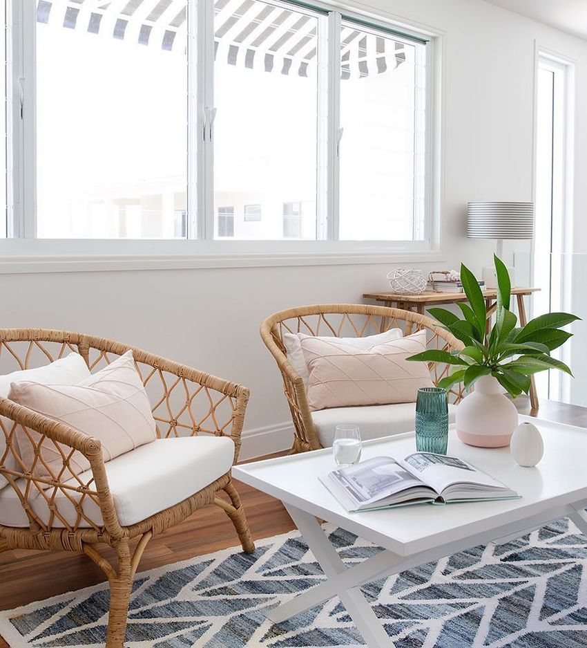 Rattan furniture Coastal Interior Design @donna_guyler_design