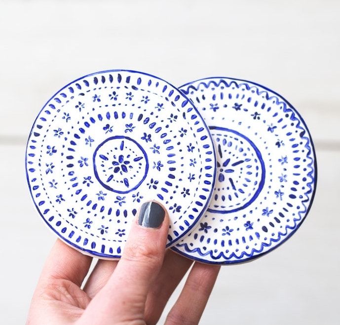 DIY Porcelain Clay Coasters