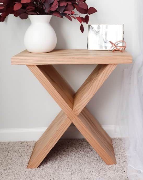 DIY Side Table with X Base