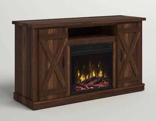 Media console with electric fireplace