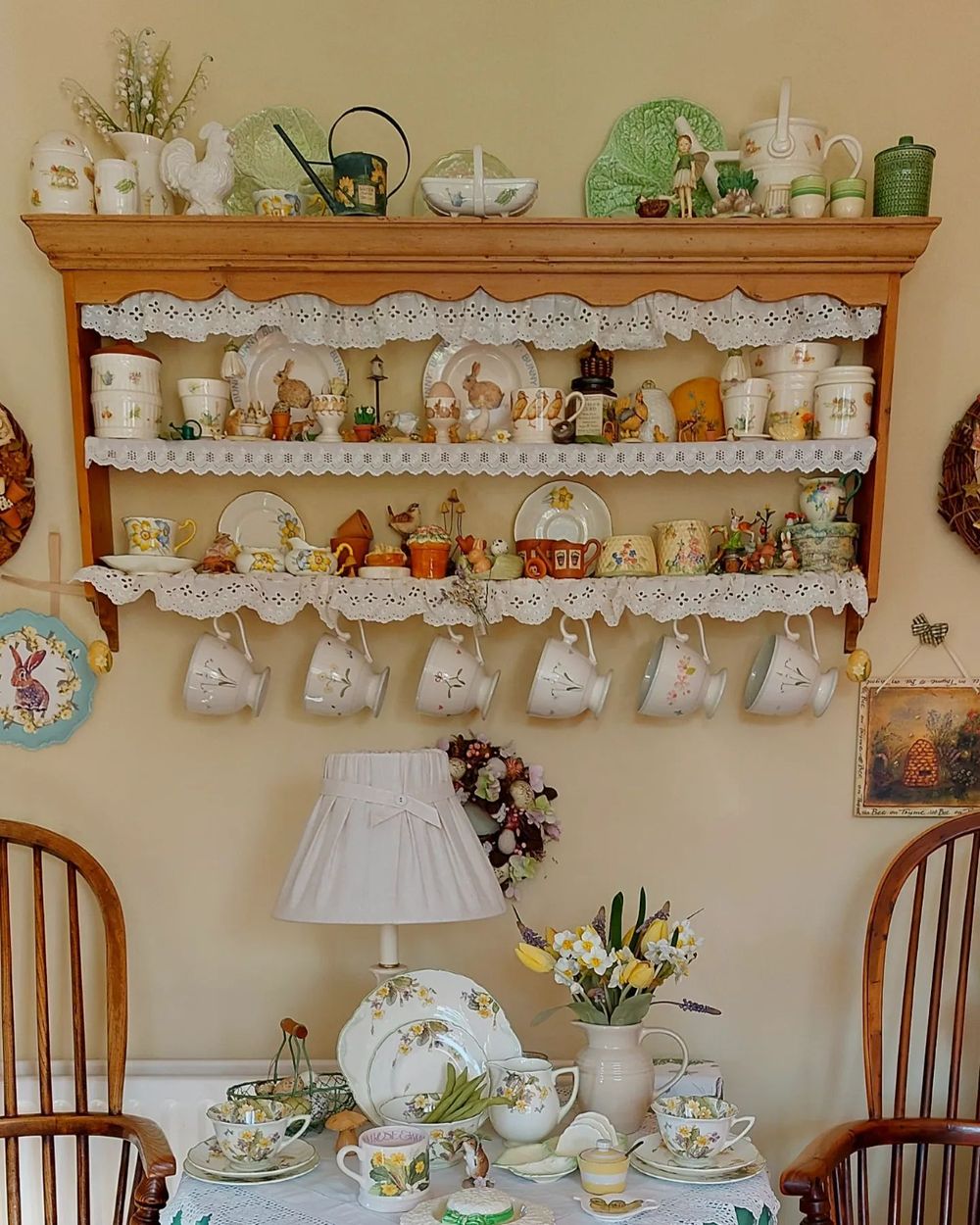 Cottage decor hutch cups and saucers sarahs_country_cottage