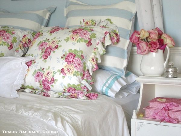 Cottage decor floral fabric pillows traceyrapisardidesign