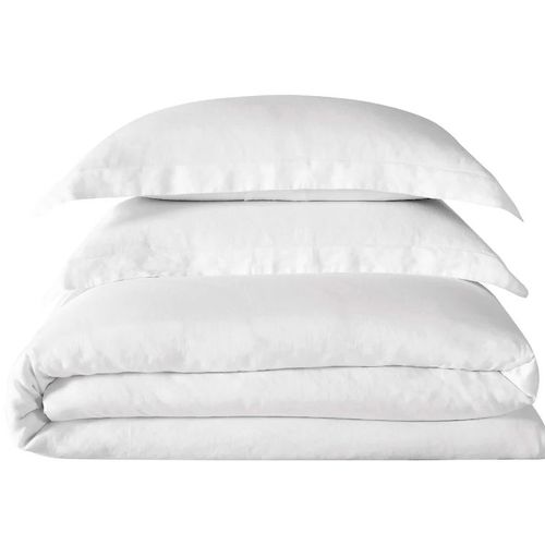Wayfair white linen bedding set