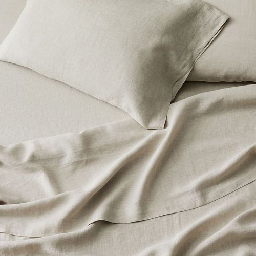 West Elm linen bed sheets