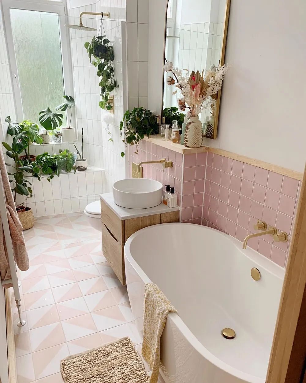 Boho Pink bathroom design