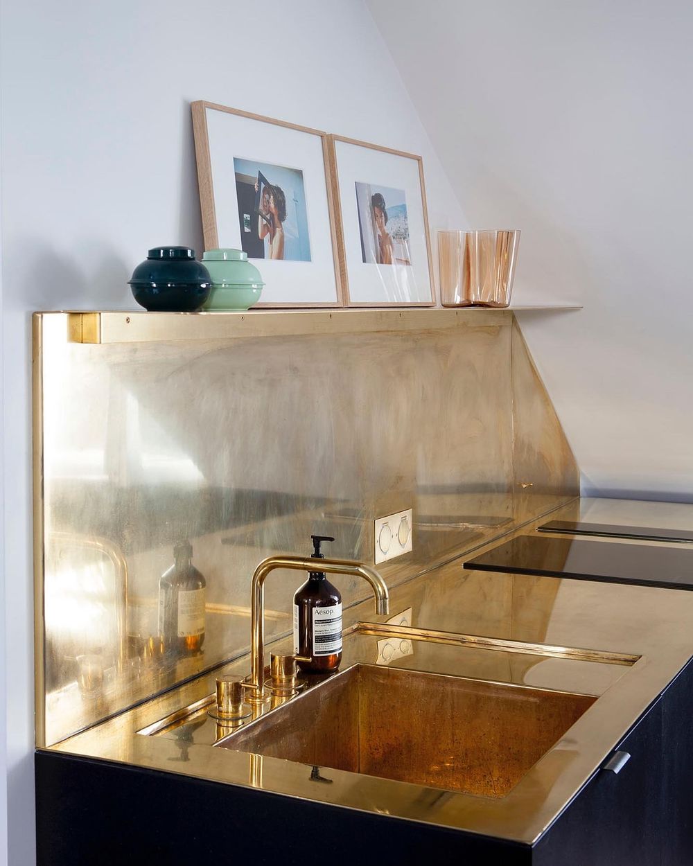 Brass kitchen countertop @studio_hinton