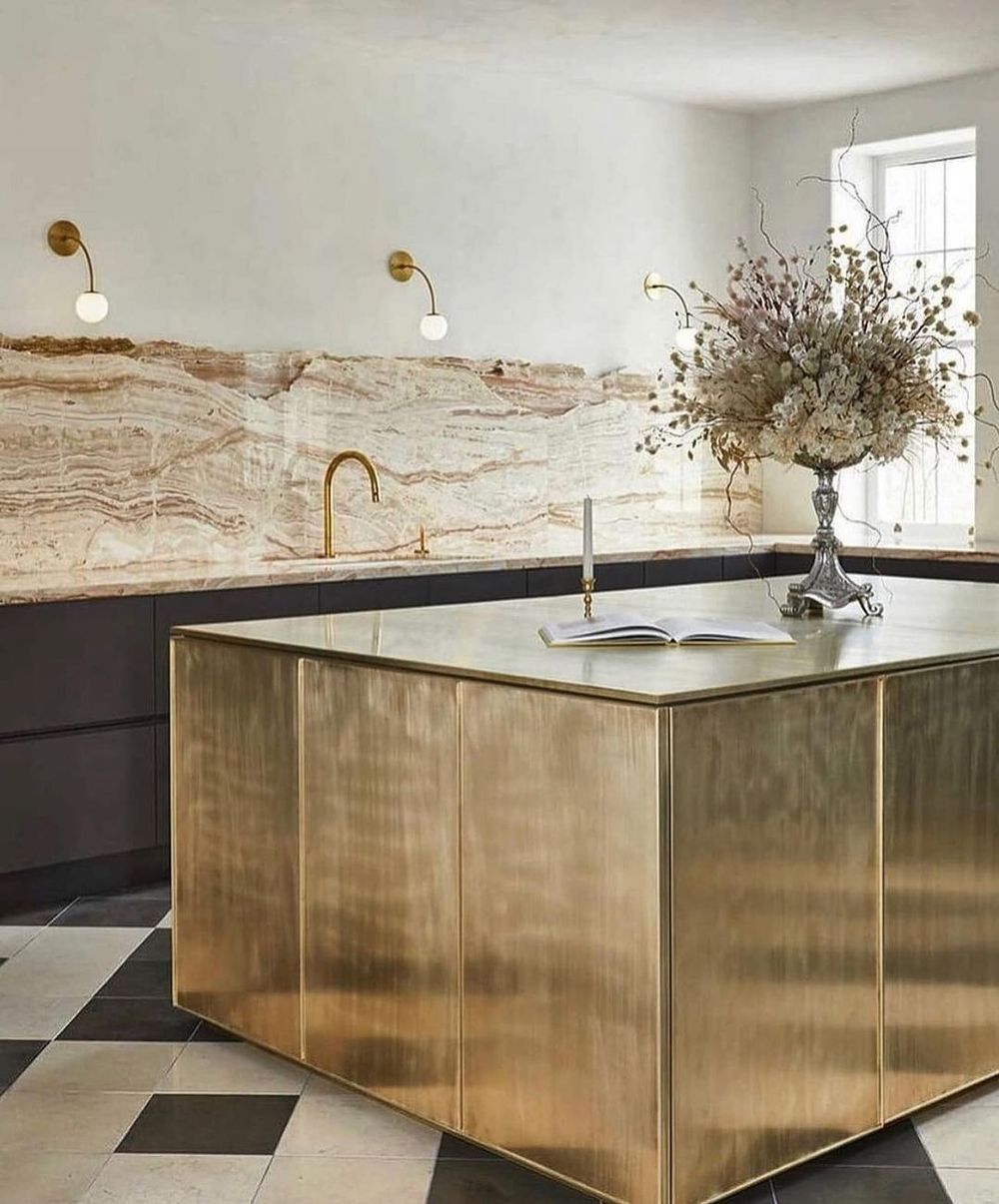 Brass kitchen island design @studio_author