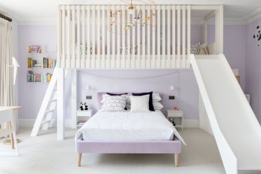 15 Girls Bedroom Decor Ideas   Girls Bedroom Ideas Purple Loft With Slide Louise Holt Design 380x253 