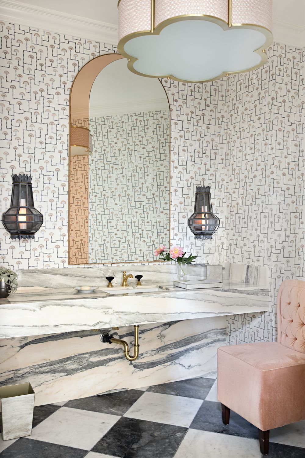 Marble bathroom vanity ideas with checkered bathroom floor bonesteeltrouthall