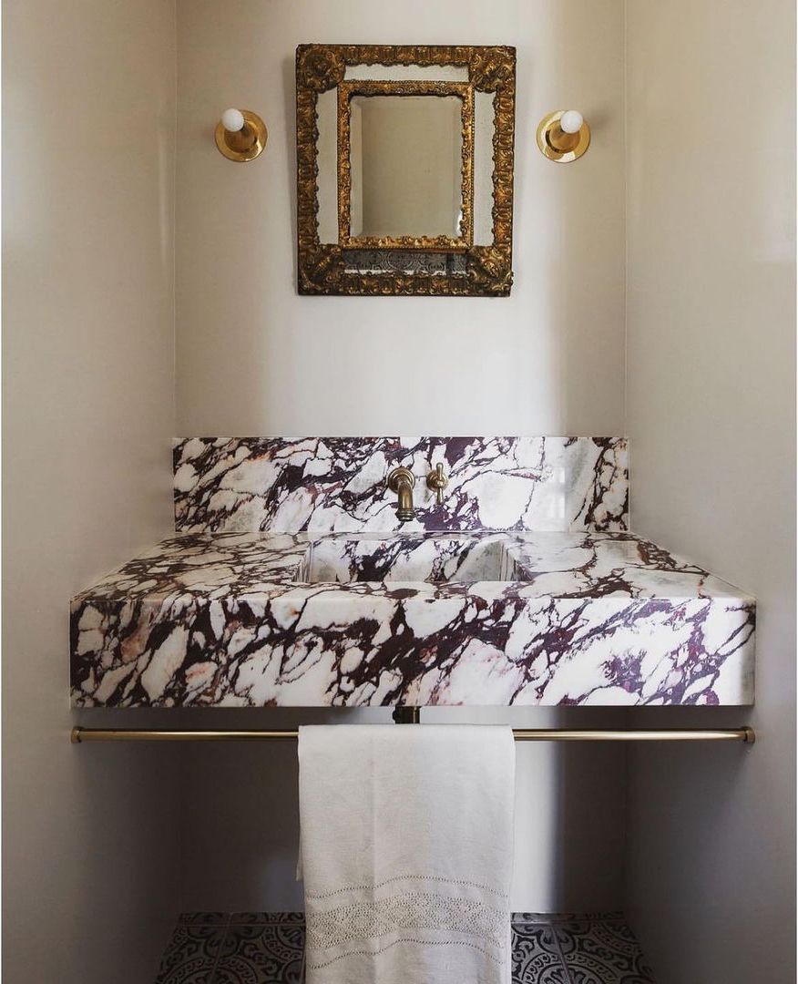 Marble bathroom vanity sink via @studiohus