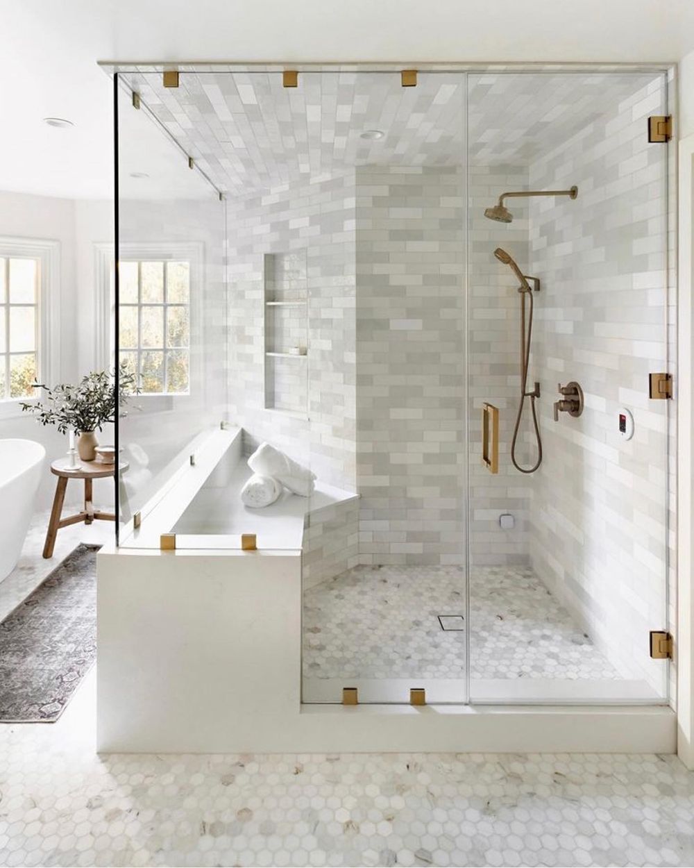 Marble subway tiles in shower ideas burkhartinteriors