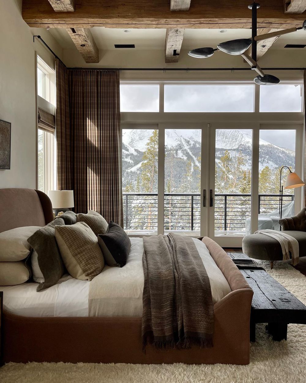 Mountain home decor bedroom Cozy Textiles amberinteriors