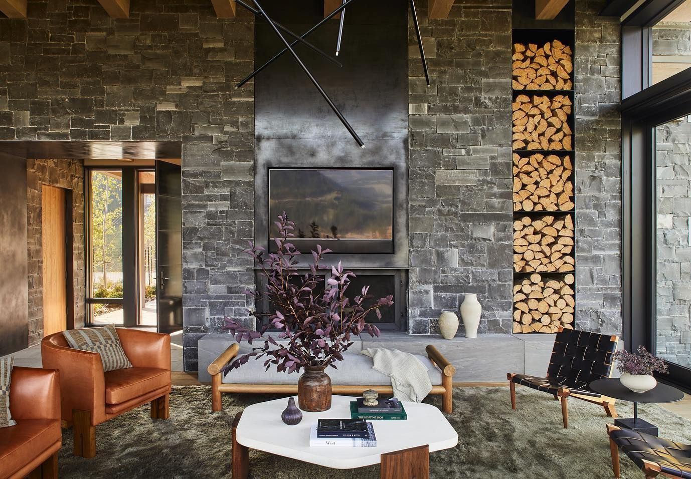 Mountain home living room Dark Color Palette studiolifestyle_