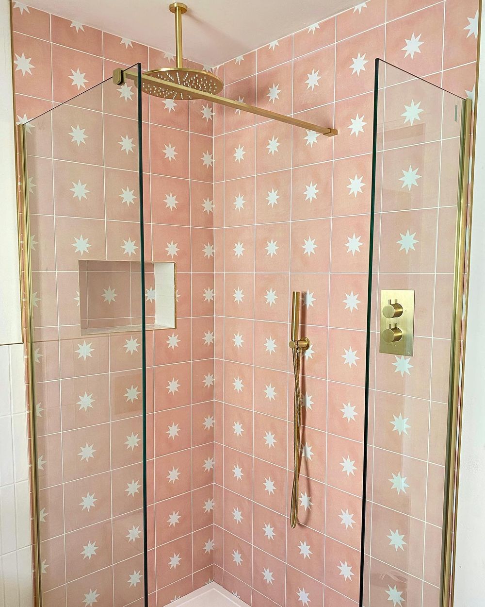 Pink bathroom shower tiles sevenpalmtreehouse