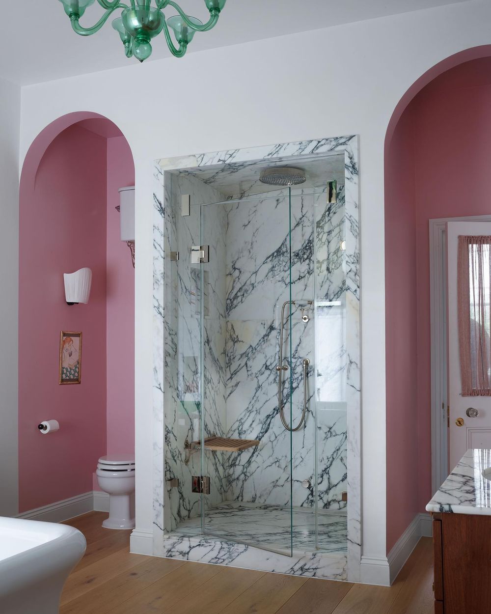 Pink bathroom wall paint ideas Adwoa Aboah