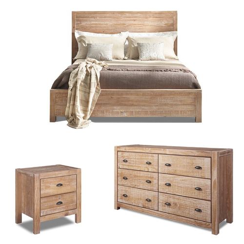 Solid Wood Standard 3 Piece Configurable Bedroom Set