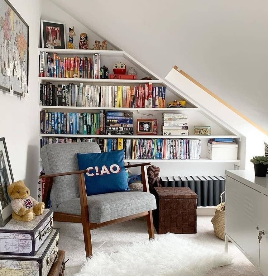 Attic Home Library Reading Nook design simplyspaceuk